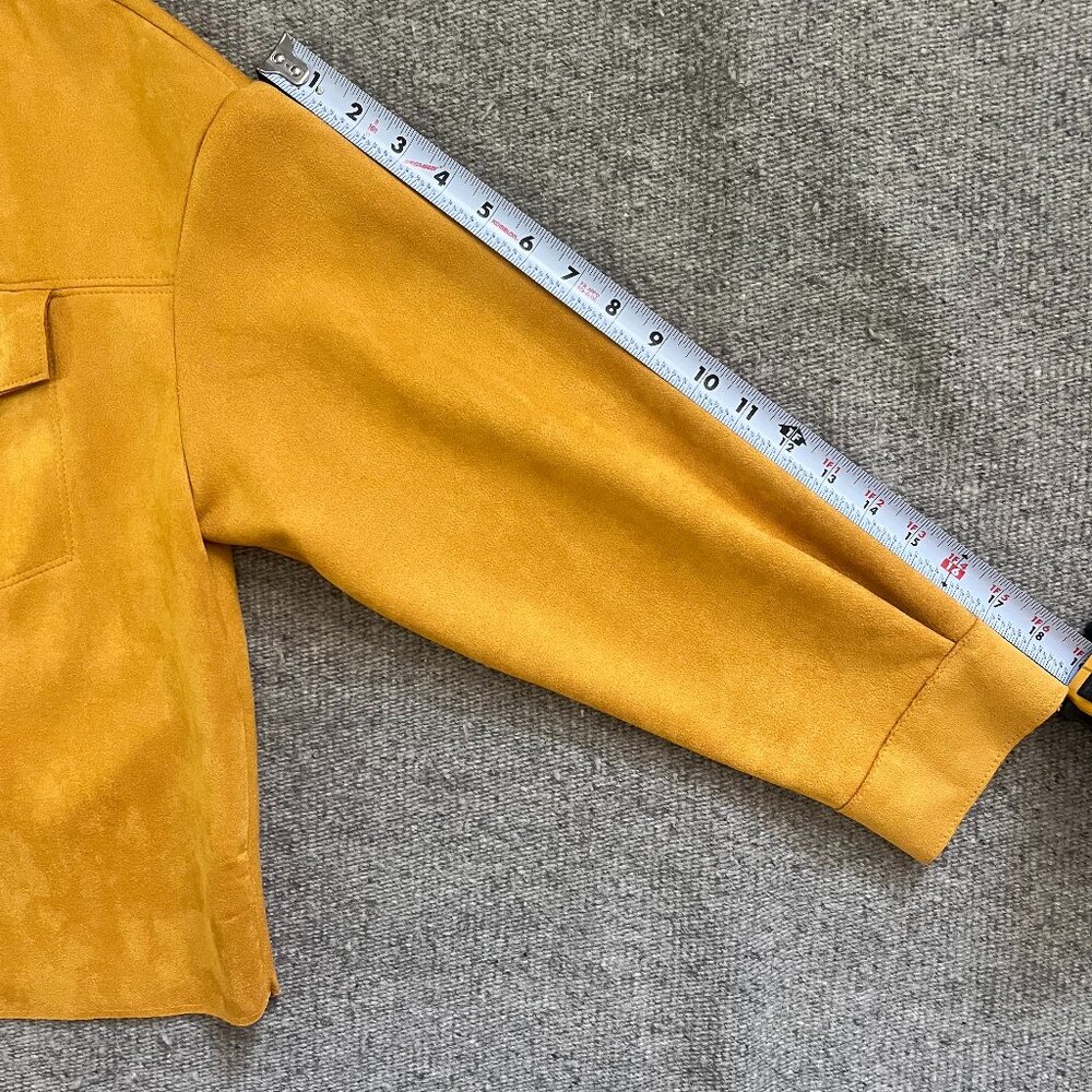 ZARA Mustard Suede Bomber Jacket